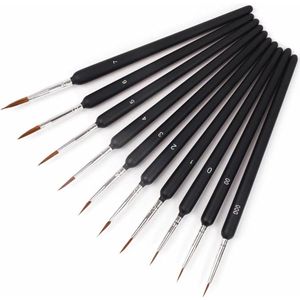 Professionele Dunne Penselen set - Super Fijn voor detail - Penselen - Schilderen - Dunne Kwast - Set van 10 Pencelen