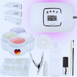 Complete Gelnägel Starter Set Voor Beginners – 16-Delig Met LED Haftgel- Frenchgel- LED Lamp & Meer – Made in Germany