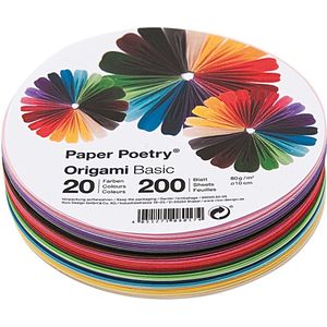 Origami Papier Rond 15 cm 80 gram 20 kleuren 200 vel