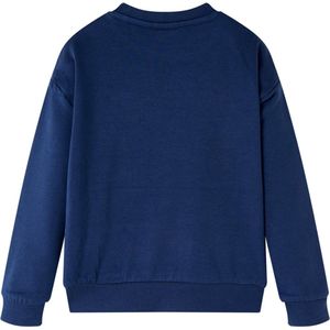 Kindertrui marineblauw - Maat 140 - Bloemmotief