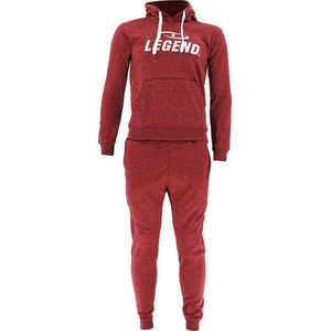 Legend Joggingpak dames/heren met hoodie Rood Maat: L