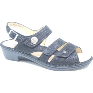 Finn Comfort, AVERSA, 02690-713144, Zwarte dames sandalen wijdte F