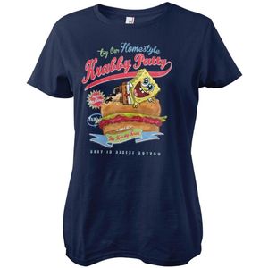 Spongebob Homestyle Krabby Patty Girly Tee Damen T-Shirt Navy-S