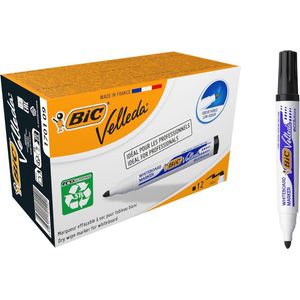 Medium Kogelpunt Whiteboard Stiften - Doos van 12 Stuks - Zwart