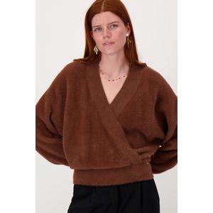 Zusss Wikkel Trui In Fluffy Garen Bruin