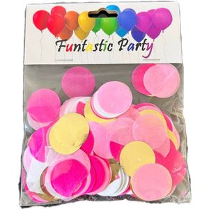 confetti roze/wit/goud - decoratie - confetti kanon - verjaardag Versiering Roze - confetti baby girl - gender reveal confetti - Papier Confetti - Party popper confetti -