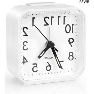 RFWR® Analoge wekker met licht en sluimerfunctie - geruisloos en draagbaar