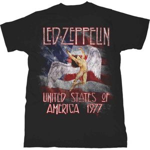 Led Zeppelin - Stars N' Stripes USA '77. Heren T-shirt - L - Zwart
