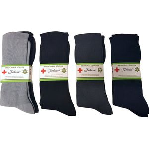 Belucci Katoenen Diabetes Sokken 8 Paar Classic En Zwart Maat 35/38