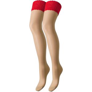 20 Denier Roze Transparante Stay-Up Kousen - Fashion Wear - Vrouwen