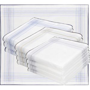 Set van 12 duurzame heren stoffen zakdoeken van 100% katoen 43 x 43 cm