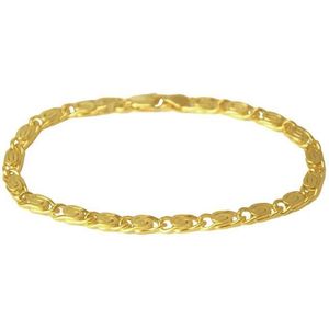 Silventi 710400055 Armband Dames Goudkleurig - Doublé - Scroll Schakel - 19cm - 4,5mm - Goudkleurig