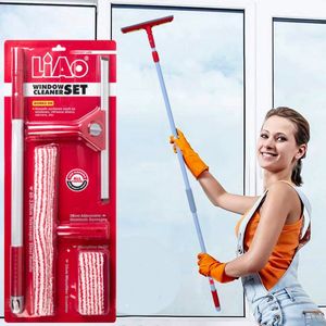 Decopatent - 5 Delige Raamwisser - Glasreinigingset - Telescoopsteel - Uitschuifbaar van 60 tot 130 Cm