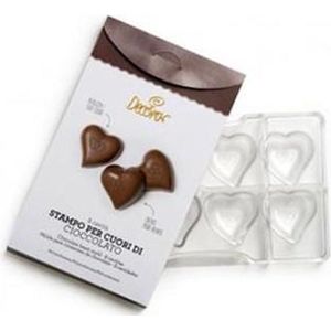Chocolade mal hartjes met opdruk - Decora