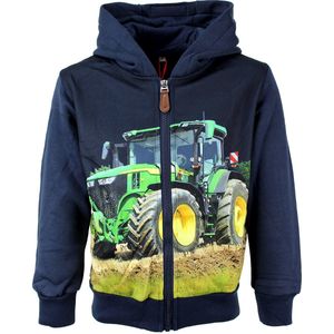 S&C Vestje groene Tractor blauw Kids & Kind Jongens Blauw - Maat: 86/92