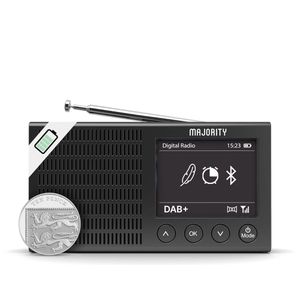 DAB+ en FM-radio, lichtgewicht en oplaadbaar met Bluetooth, draagbaar, met dubbele wekkerfunctie