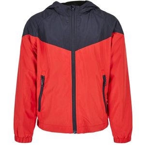 Urban Classics - 2-Tone Tech Windrunner Kinder Jacket - Kids 134/140 - Blauw/Rood