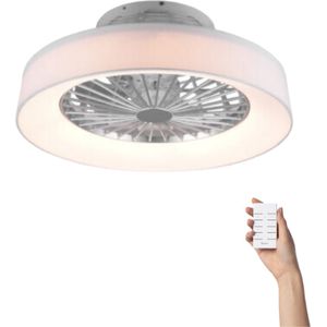 Moderne plafondventilator Sofia LED Ø47cm - afstandsbediening - timer- dimbaar met lamp - met verlichting - wit - Afzonderlijk schakelbaar