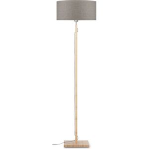 GOOD&MOJO Vloerlamp Fuji - Taupe/Bamboe - Ø47cm - Scandinavisch,Bohemian - Staande lamp voor Woonkamer - Slaapkamer