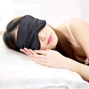 Slaapmasker-Slaapmasker Vrouwen-Zijde Satijn & Lichtblokkering-1 Stuk-Reizen of Thuis-Zwart
