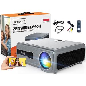 Zenwire E690H - Projector - Full HD 1080p - 300 inch scherm - Android TV 11 - WiFi 6 - Bluetooth 5.0