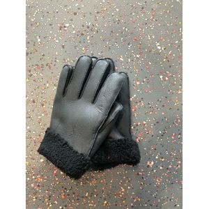 Schapenvacht Handschoenen Zwart Maat XXL