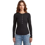 henley slim t ls wmn, Zwart (Dk Black D27975-e136-6484), XXS