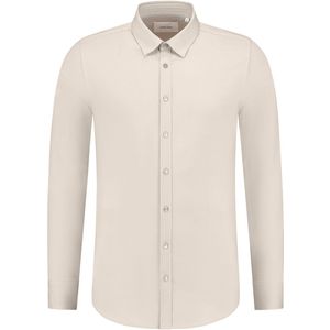 Pure Path - Overhemd - Sand - Slim Fit - Lange Mouwen - Puntkraag