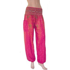 Harembroek - Yogabroek - XL; maat 50, 52, 54 Veer roze