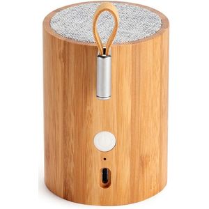 Gingko Drum Light Bluetooth Speaker met lamp - Bamboe