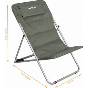 Capture Outdoor - Lounge stoel - Ligstoel - Gewatteerde ""Easy Sta Op"" Tuinstoel - opvouwbaar - verstelbaar - Breed