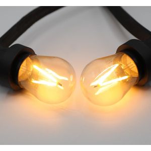 LumenXL lichtsnoer voor buiten 50 meter 75 fittingen - 3 watt 2650K LED filament lampen - IP44 dimmer