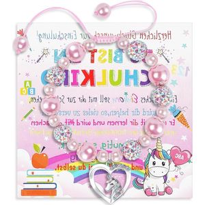 Meisjes Armband Eenhoorn Roze 9-9-1.8cm Glitterfeestje