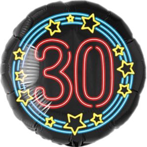 Folieballon - 30 jaar - Neon - 43cm - Zonder vulling