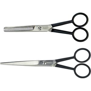 Homey's Scharen Set – Effileerschaar & Kappersschaar, 16 cm, Zwart