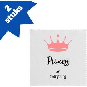 Akyol - princess of everything brillendoekjes - Princess - iemand die zich voelt als een princess - verjaardag - cadeau - kado - geschenk - 17,8 bij 17,8 cm - 2 stuks