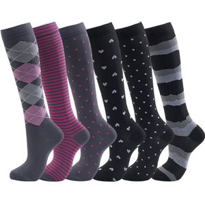 Koperen compressiekousen voor mannen en vrouwen (6 paar) - Optimale ondersteuning voor verpleging, hardlopen, wandelen en herstel (SM)