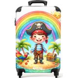 NoBoringSuitcases.com® - Kinderkoffer jongen piraat - Trolley kinderen - 55x35x25
