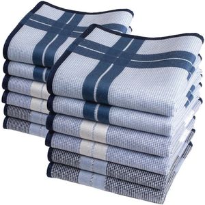 Grote heren zakdoeken 40x40 cm - 12 stuks - 100% katoen