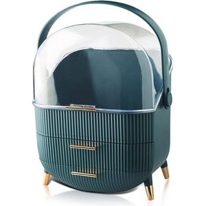 Make-Up Organizer - Plastic Sieraden Opslag - Stofdichte Cosmetica Opbergdoos - Diverse Laden - Wit