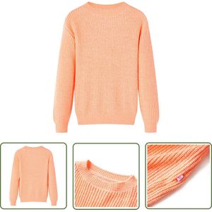 vidaXL Meisjestrui - Kindertrui - Kindertrui gebreid 104 feloranje - Jongenstrui - Oranjetrui - Acryltruien