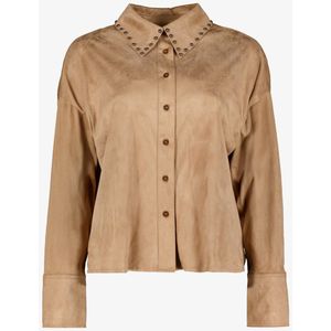 TwoDay dames blouse met studs camel - Beige - Maat S