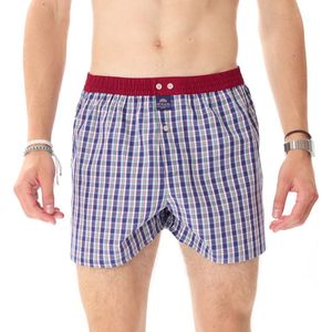 McAlson Heren Boxershort Geruit Navy Blauw XL