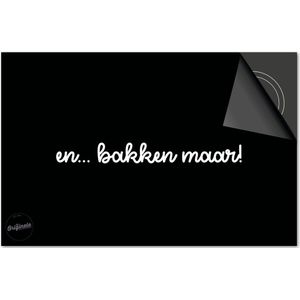 Inductie beschermer 90x52 - afdekplaat inductie mat - Dietrix Kookplaat beschermer - Exclusief - Quotes - En…Bakken maar Zwart
