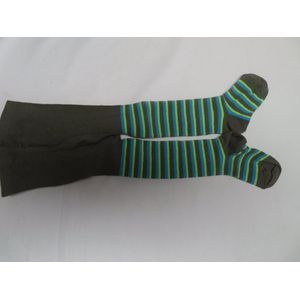 Maillot - Collant - kousenbroek - kaki - streepje - 9/12 maand