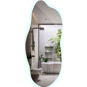 Tulup LED Spiegel - Asymmetrische Spiegel Met Verlichting - 40x90 cm - Organische Spiegel Met Led Verlichting - Badkamerspiegel - Koel Wit 6500K - Spiegel Organisch Met Licht - Industriële Wandspiegel