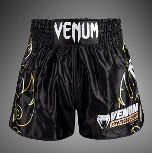 Venum VTC Flames Muay Thai Shorts Zwart Goud - L