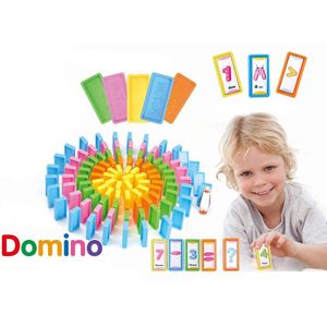 Domino stenen spel (200 stenen) - In handige opberg emmer - 2 stickervellen - Bouwpakket - Bouwstenen - Speelgoed - Kinderen