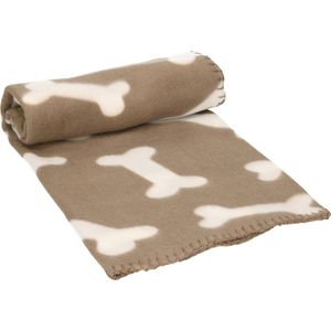 Fleece huisdieren deken voor honden 100 x 70 cm bruin
