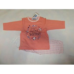 Wiplala - Pyjama - Meisje -Katoen - Orange - Bloem -  2 jaar  92